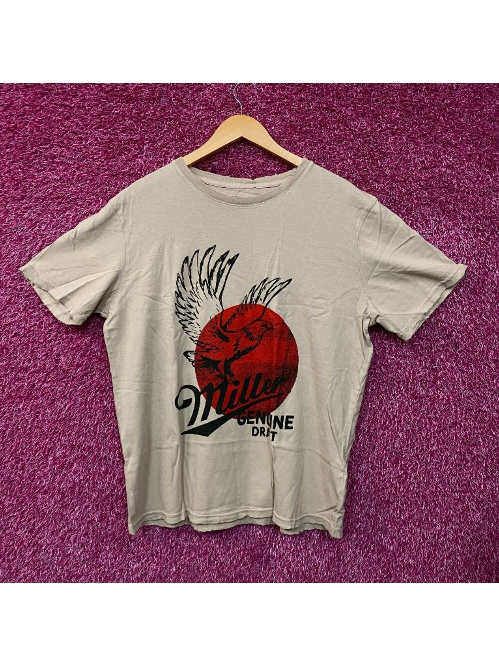 Junk Food Clothing Miller Genuine Draft Vintage Style Eagle Logo Graphic T-Shirt